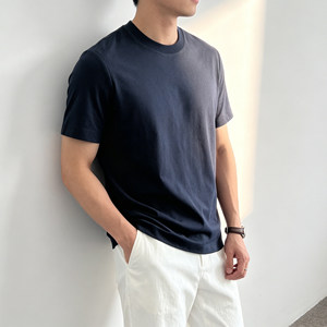 ODM/OEM Men's Casual <b>Short</b> Sleeve Cotton Silk Linen Knitted Regular Fit O-Neck Pullover T-Shirt Cool Design Anti-Wrinkle - Product Image 2