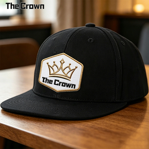 Custom Logo 6 Panel Structured Snapback Hat Wholesale Bulk Woven Patch <b>Flat</b> Brim <b>Cap</b> With Single Row Snapback Manufacturer - Product Image 2