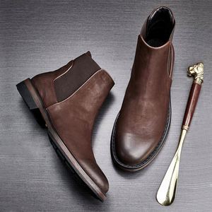 New Fashionable Trendy <b>Pointed</b> <b>Toe</b> Slip-On Men's Shoes Cowhide with for Embossing Waterproof Autumn Business Casual - Product Image 1