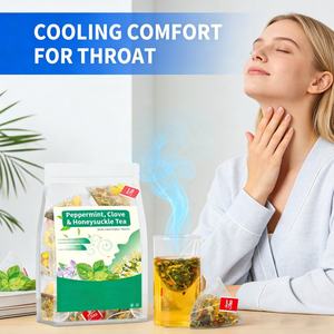 Té de Hierbas Orgánico Premium con Menta y Madreselva para el Alivio de la Gripe, la Garganta Dolorida, la Desintoxicación y el Apoyo Digestivo, Suplemento Dietético 5g - Product Image 1