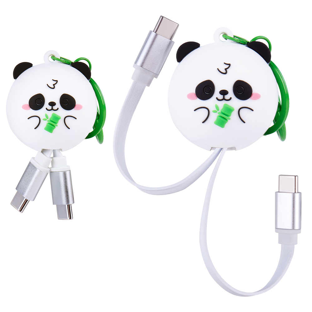 Cable de carga rápida retráctil Panda blanco 60W