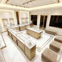 Vitrine à montres en verre inclinable, entièrement assemblée, design anti-rayures, étanche, robuste, avec éclairage LED, pour centre commercial