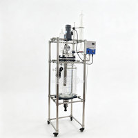 Réacteur à Cavitation Ultrasonique 20L Haute Intensité pour Processus Chimiques, Cuve de Réaction en Verre Borosilicate avec Moteur