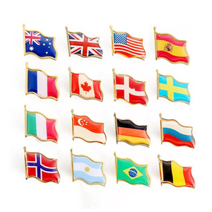 Spot Stock Petit Artisanat En Métal Fête Nationale Ornement Épinglettes En Émail Drapeau Décorations pour Différents Pays - Product Image 6