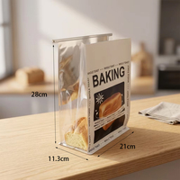 Vente directe usine – Sac d'emballage pour pain de mie 21*11.3*28cm avec fenêtre transparente et fermeture à lien métallique, pochettes alimentaires personnalisables pour boulangerie