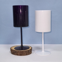 Verre à vin en acrylique en plastique incassable sans tige pour extérieur gobelet réutilisable Bpafree ensemble de couleur claire avec couvercle pour les fêtes légères
