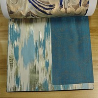 Fournisseurs de tissus textiles de maison Tissu d'ameublement en polyester brodé Jacquard pour rideaux en brocart avec design argenté doré