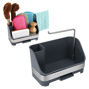 Organizzatore per Lavello in Acciaio Inox Masthome, Porta Spugne con Supporto per Panni, Accessori per Pulizia Cucina - Product Image 1