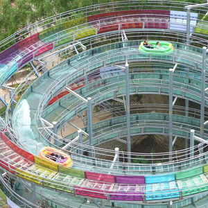 Área escénica Parque de atracciones Atracción Tobogán de agua de vidrio para lugar turístico Paseo de tobogán de rafting de vidrio - Product Image 5