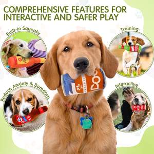 Interaktif komik yavru diş çıkarma küçük köpek oyuncak seti gıcırtılı peluş bira şişesi su şişesi toplu interaktif Pet oyuncaklar - Product Image 3