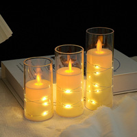 Modèle personnalisé de bougie LED Décoration quotidienne Décoration de mariage Bougies LED avec guirlande lumineuse