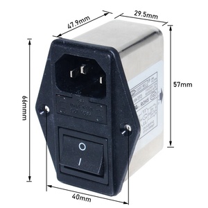 Промышленный держатель предохранителя EMI с коромыслом и штекерным фильтром 10 А для промышленного применения - Product Image 2