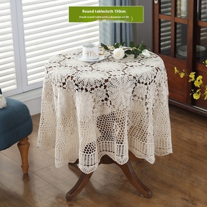 Restaurants Handmade Hollowout <strong>Crochet</strong> White <strong>square</strong> Table Cloth Polyester Luxury <strong>Tablecloth</strong> for Wedding - Product Image 3