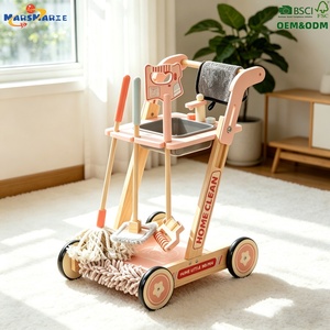 Chariot de jeu éducatif en bois pour enfants, avec <span class=keywords><strong>balai</strong></span> <span class=keywords><strong>aspirateur</strong></span> <span class=keywords><strong>et</strong></span> <span class=keywords><strong>laveur</strong></span> de sol simulés, pour le nettoyage <span class=keywords><strong>et</strong></span> le rangement - Product Image 1