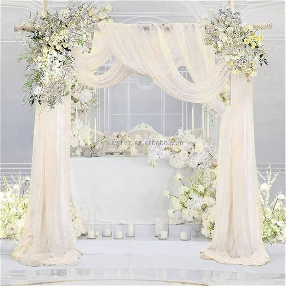 Sheer Wedding Arch Drapes Solid Backdrop Curtain Hanging Decor for ...