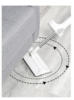 Serpillère plate en microfibre avec essoreuse intégrée et manche télescopique pour le nettoyage des sols à la maison et au bureau