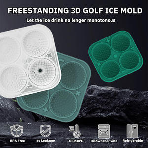 Molde de bola de hielo de silicona para crema de oblea ecológica de tendencia, embudo de <span class=keywords><strong>Golf</strong></span> para hacer helados caseros, herramientas de helado de <span class=keywords><strong>Golf</strong></span> - Product Image 3