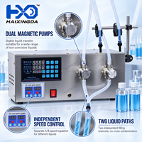 Machine de remplissage de liquides semi-automatique à double buse avec pompe magnétique, remplisseur de bouteilles de bureau pour eau, huile légère, parfum et boissons