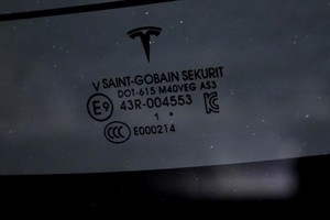 2016-2020 Tesla Model X OEM Rear <strong>Fixed</strong> Glass <strong>Windshield</strong> 1075024-01-I - Product Image 3