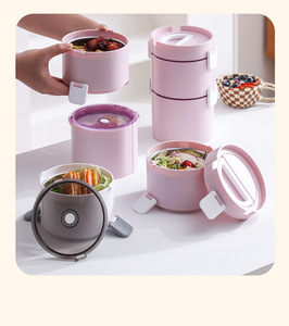 Contenedor Térmico Apilable para Almuerzo de 730ml-1830ml, Acero Inoxidable 304, Hermético, con Válvula de Alivio de Presión, Logotipo Personalizado - Product Image 6