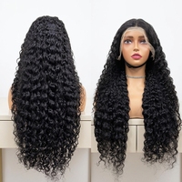 Perruque en dentelle transparente HD en gros avec dentelle frontale bouclée, cheveux naturels noirs