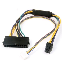 Cable adaptador ATX de 24 pines a 2 puertos, fuente de alimentación de la placa base, convertidor PSU, 18awg, 30CM, para HP Elite 8100, 8200, 8300, 800G1
