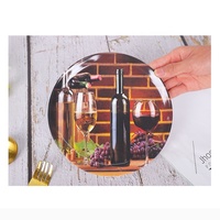 Vaisselle de restaurant personnalisée en gros assiette à dîner ronde en mélamine imprimée de 8 pouces