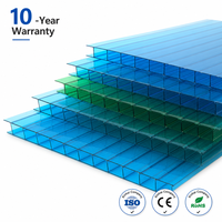 Panneau de toiture de serre multicouche transparent double paroi 4x8 10mm, plaque alvéolaire en polycarbonate PC à double paroi