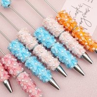 B7057 Nouveaux stylos perlés colorés avec nœud, faits à la main, mignons, pour la création de bijoux DIY, fournitures scolaires et de bureau, articles d'artisanat