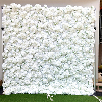 Panneau mural de roses artificielles Muwei de haute qualité, fleurs réalistes pour la décoration de restaurants, salles de banquet et événements.