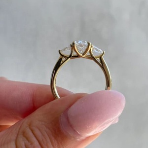 Ngagation-Anillo de boda con diamantes cultivados en laboratorio, anillo de oro de 18 quilates con rilogía de 1 quilate - Product Image 6