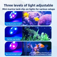 Lampe LED pour aquarium, lumière douce à spectre complet pour coraux, petite lampe à clip spéciale pour eau de mer, luminosité réglable, 5,2 W