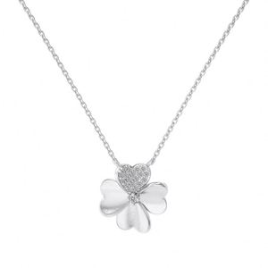 Dylam Four <b>Leaf</b> Clover Pendant <b>Necklaces</b> Link Chain 925 <b>Silver</b> 5A Zirconia Lucky Clover Pendant Jewelry <b>Necklace</b> for Women - Product Image 1