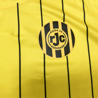 Camiseta de Fútbol Sublimada con Rayas en el Cuello, Fabricada en Vietnam, Barata, al Por Mayor, Personalizable, Transpirable, Manga Corta, 100% Poliéster