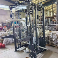 Rack de musculation intégré, machine fonctionnelle entièrement intégrée avec Lat Pulldown, Low Row, Smith Cable Crosser et double colonne de poids