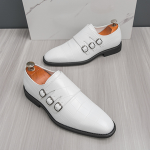 Nouveautés 2026 – Chaussures habillées en cuir pour hommes, noires <span class=keywords><strong>et</strong></span> blanches, style Oxford, à enfiler, pour le bureau <span class=keywords><strong>et</strong></span> les occasions formelles, mocassins - Product Image 3