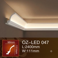 Moulures LED en polyuréthane pour éclairage encastré, solutions de design d'intérieur pour plafonds, profil LED pour fentes d'ombre