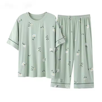 Pyjama en tricot imprimé élégant avec fermeture à taille élastique
