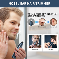 Tondeuse à barbe, oreilles et poils de nez sans fil PRITECH, ABS personnalisé pour hommes, rechargeable, professionnelle, 3 en 1