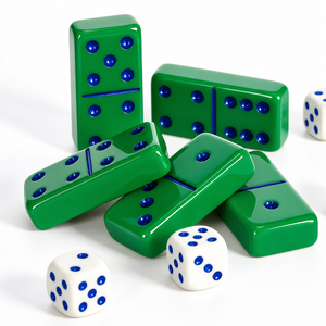 Fabricant de dominos professionnels en résine violette OEM ODM, double 6, avec logo personnalisé, écologiques, pour jeux de table. - Product Image 3