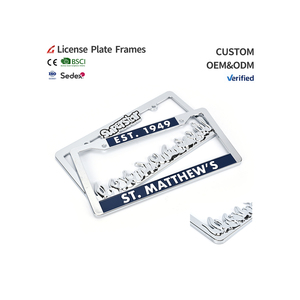 Support de <span class=keywords><strong>plaque</strong></span> <span class=keywords><strong>d</strong></span>'<span class=keywords><strong>immatriculation</strong></span> de voiture en plastique ABS avec logo <span class=keywords><strong>personnalisé</strong></span> en gros, taille US, chrome argenté - Product Image 1