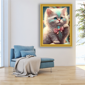 Abstrait 30x40 40x50 Coloré Animal Diy Peinture Plein Rond Foret Mosaïque 5D Diamant Peinture Kits Chat - Product Image 3