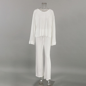 工場カスタムスタイルまたはロゴODM女性用長袖パジャマセット寝間着パジャマナイトウェアピジャマ2ピーススーツホームウェア - Product Image 4