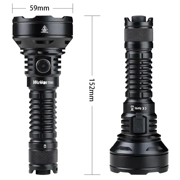 Wurkkos TD01 2200 Высокий люмен, сверхяркий свет, 1039 м, длительный срок работы, большой перезаряжаемый фонарик