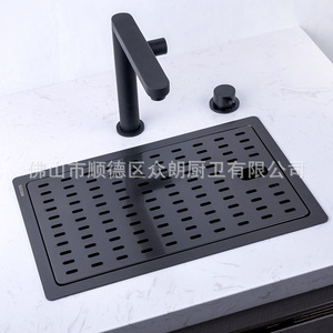 Évier simple en acier inoxydable 304 Black Diamond avec couvercle, installation sur comptoir, évier de bar à glace 2845, finition mate, facile à nettoyer - Product Image 2