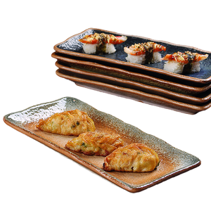 Assiette rectangulaire en porcelaine écologique classique pour la vente en gros – Assiette à sushi, dessert et collation en céramique pour fêtes - Product Image 4
