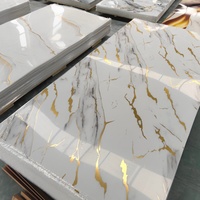 Panneau mural en feuille UV de 4*8 pieds, 3 mm, longueur personnalisée, pour l'intérieur des hôtels, panneau UV en PVC, feuille de marbre, imperméable, prix d'usine