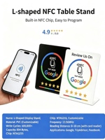Carte NFC Google Review avec puce NTAG215, support de table en acrylique, panneau personnalisé pour avis, pour restaurant, hôtel, salon