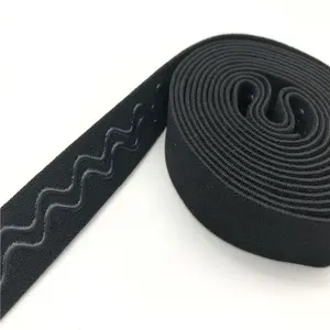 Bra Gripper Silikon Anti Selip Hitam Warna-warni Kustom Pita Elastis Elastis dengan Silikon untuk Pakaian Dalam dan Pakaian