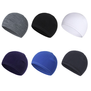 Windproof Warm Fleece Cycling Cap Solid Color <b>Winter</b> Inner <b>Hat</b> For Outdoor Sports Adult <b>Men</b> Helmet Liner - Product Image 1